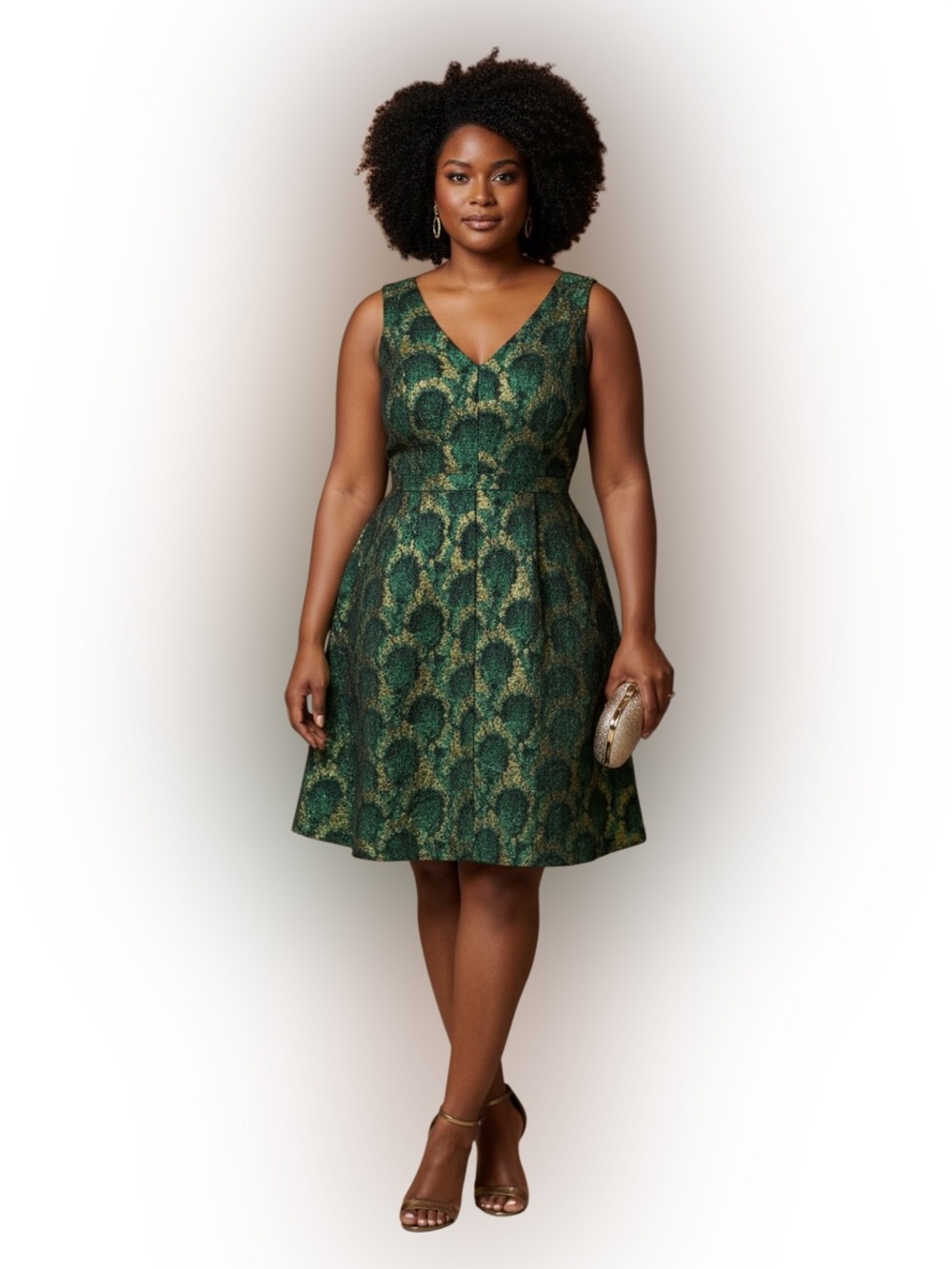 NWT J.Crew green and gold peacock jacquard sleeveless party brocade dress SZ 14